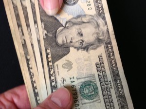 Money changing hands.